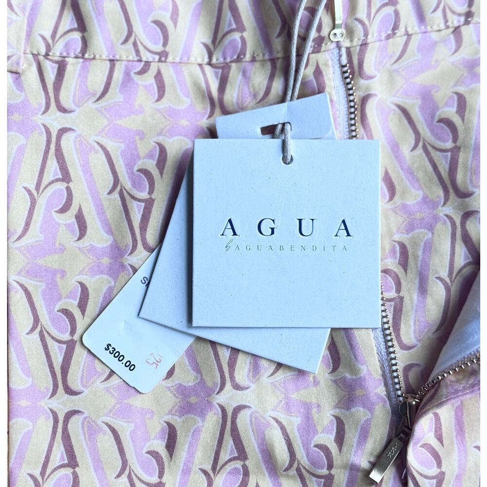 New AGUA by Agua Bendita Bermejo Cropped Top and Cudi 2 piece set Pink Sz S - Picture 13 of 16